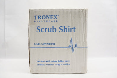 Tronex SMS22035B Scrub Shirt X-Large Blue - Box of 50